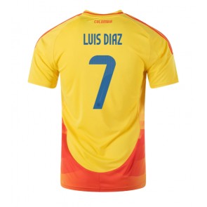 Colombia Luis Diaz #7 Hjemmebanetrøje Copa America 2024 Kort ærmer